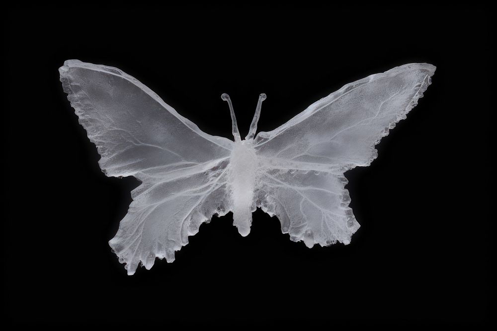 Frosted ice butterfly black background accessories chandelier.