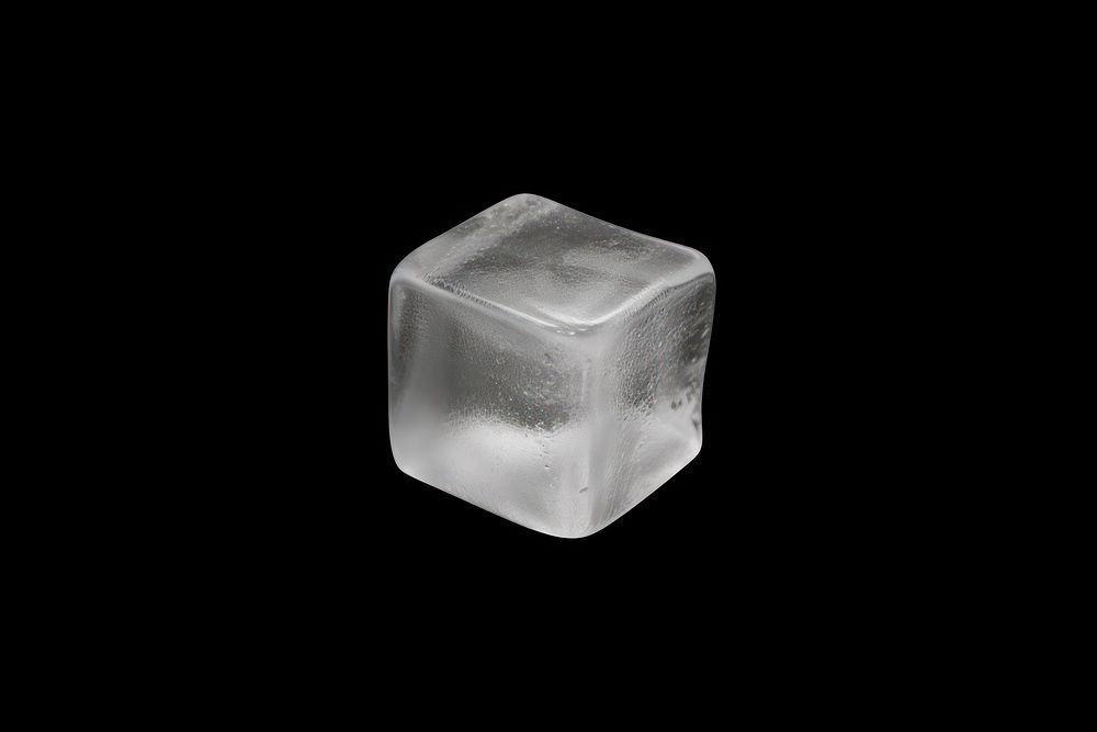 Frosted ice dice crystal black background lighting.