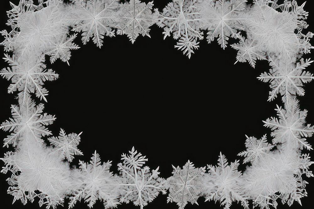 Frosted ice flake frame backgrounds snowflake winter.