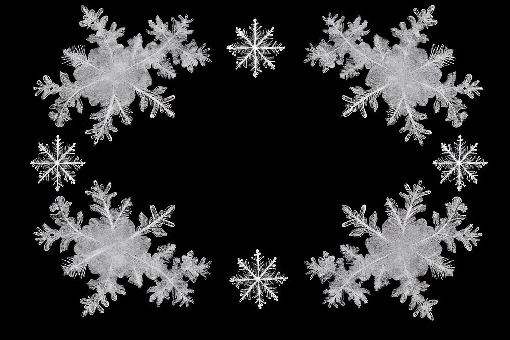 Frosted ice flake frame backgrounds snowflake winter.