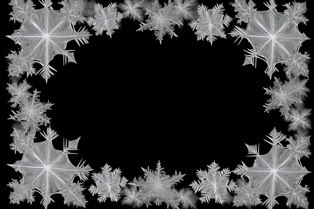 Frosted ice flake frame backgrounds pattern crystal.
