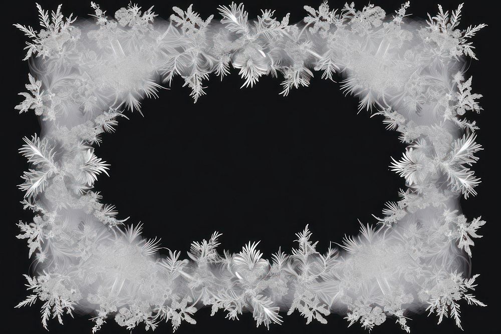 Frosted ice flower frame backgrounds winter black.