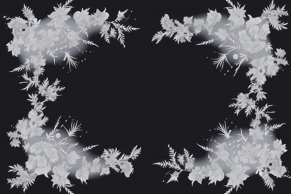 Frosted ice flower frame backgrounds snowflake winter.