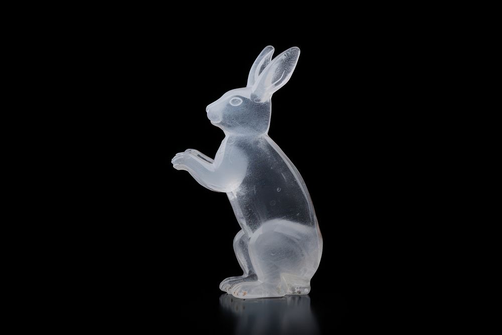 Standing bunny frosted ice animal rodent mammal.