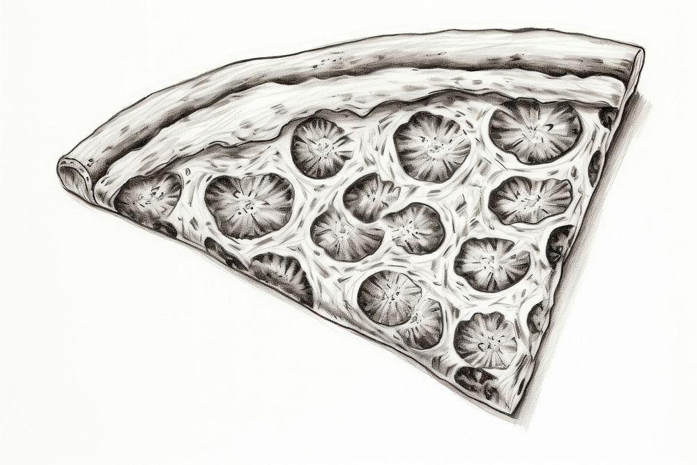 Drawing pizza sketch accessories illustrated.