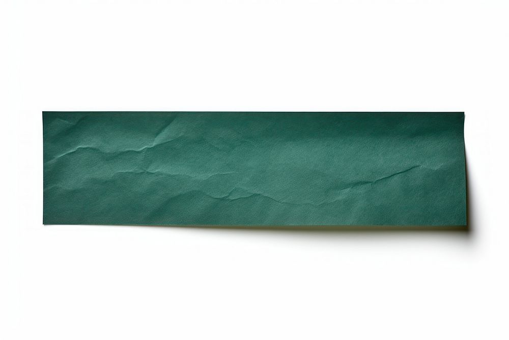Dark green paper adhesive strip white background rectangle crumpled. AI generated Image by rawpixel.