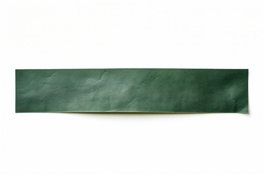 Dark green paper adhesive strip tape white background rectangle absence.