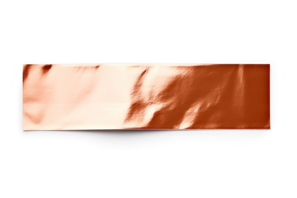 Glossy copper foil adhesive strip white background rectangle crumpled. AI generated Image by rawpixel.