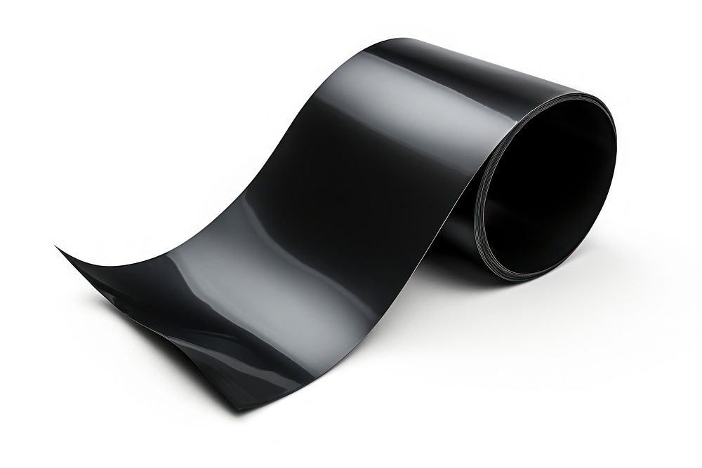 Glossy black vinyl adhesive strip white background appliance absence. AI generated Image by rawpixel.