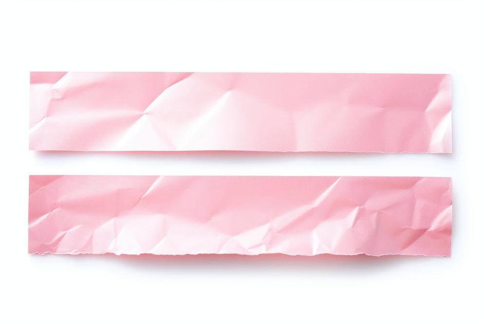 Glossy pink foil adhesive strip paper white background crumpled. AI generated Image by rawpixel.