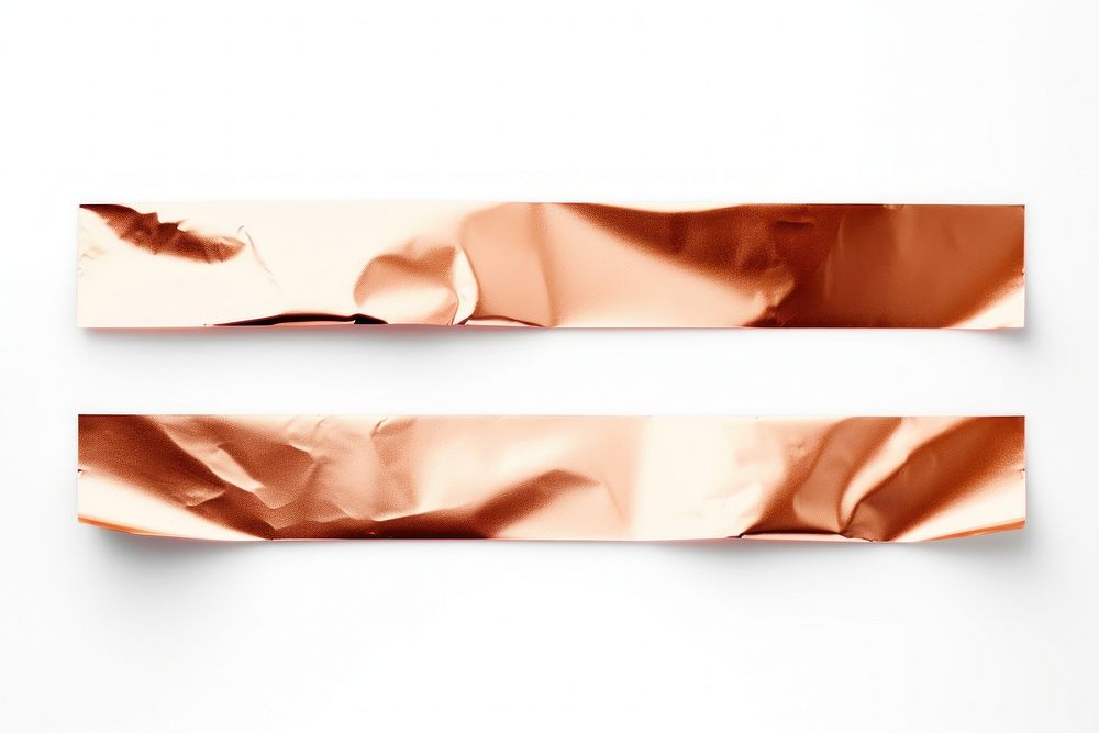 Glossy rose gold foil adhesive strip paper white background aluminium. AI generated Image by rawpixel.