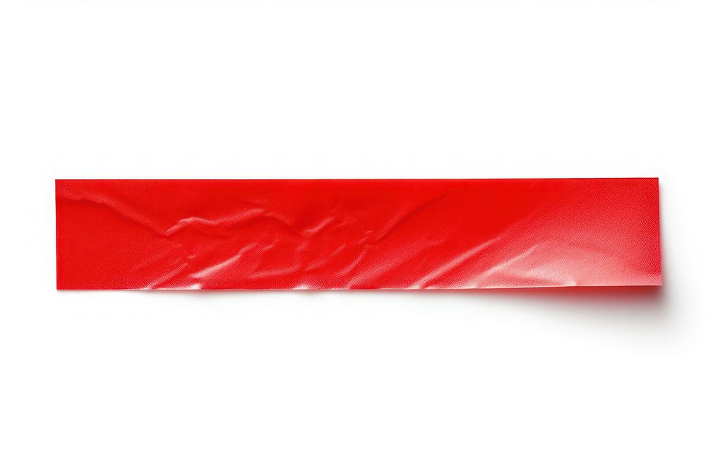 Glossy red vinyl adhesive strip paper white background rectangle. AI generated Image by rawpixel.