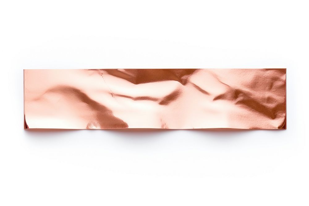 Glossy rose gold foil adhesive strip white background accessories rectangle. AI generated Image by rawpixel.