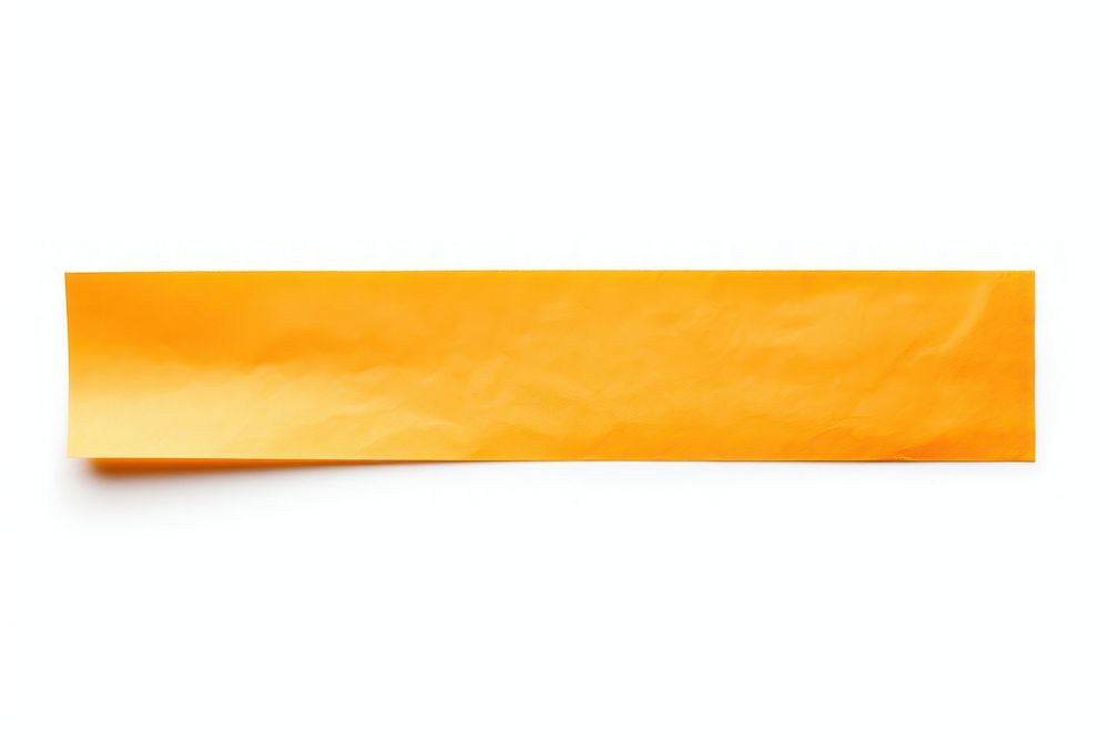 Orange paper adhesive strip white background rectangle crumpled. AI generated Image by rawpixel.