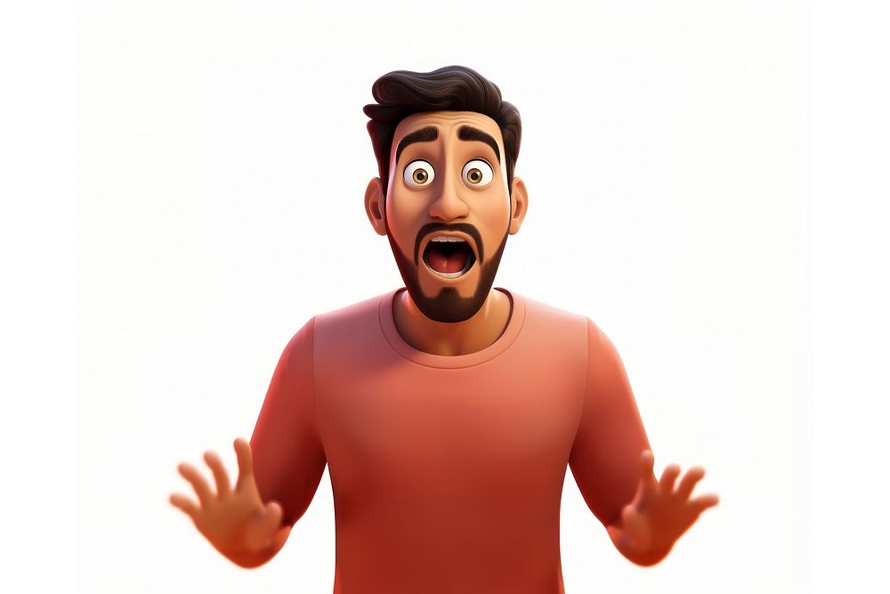 PNG Middle eastern man cartoon surprised adult. AI generated Image by rawpixel.
