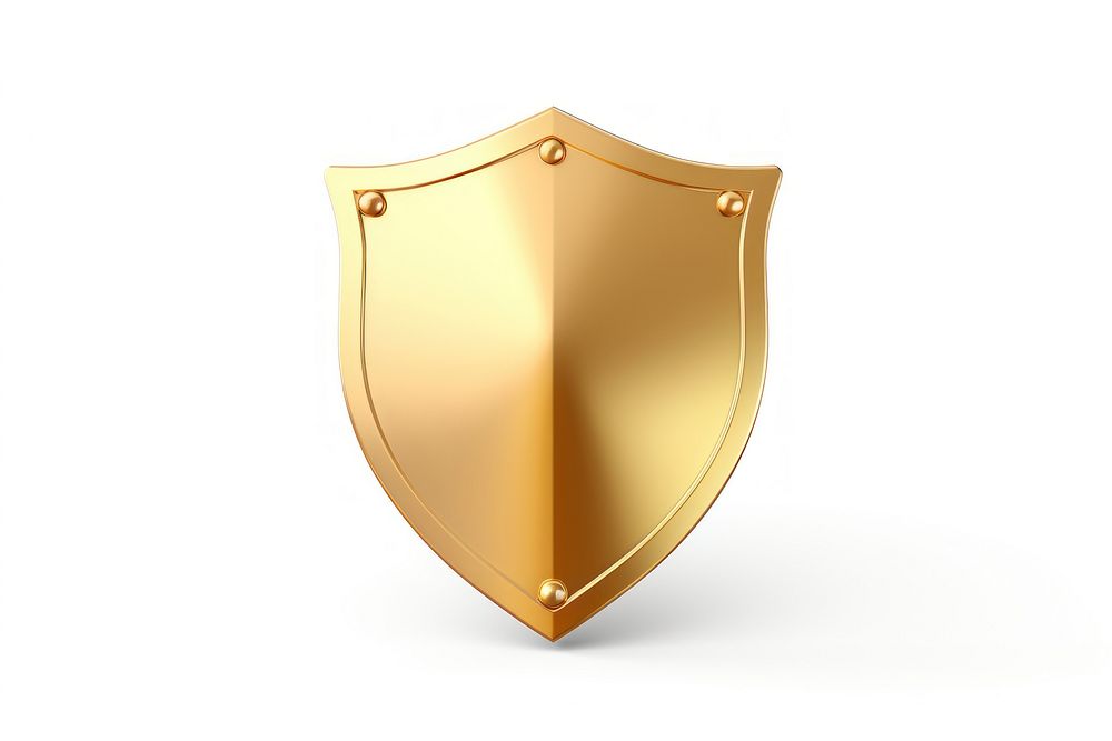 Shield gold white background protection.