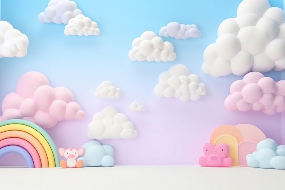 Rainbow backgrounds cloud representation.