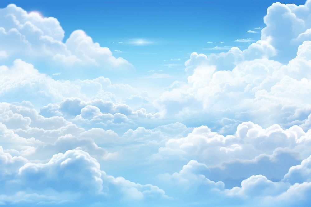  White clouds background backgrounds outdoors nature. AI generated Image by rawpixel.