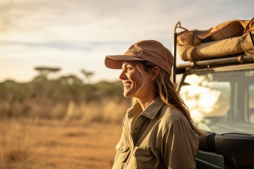 Outdoors vehicle safari smile. AI generated Image by rawpixel.