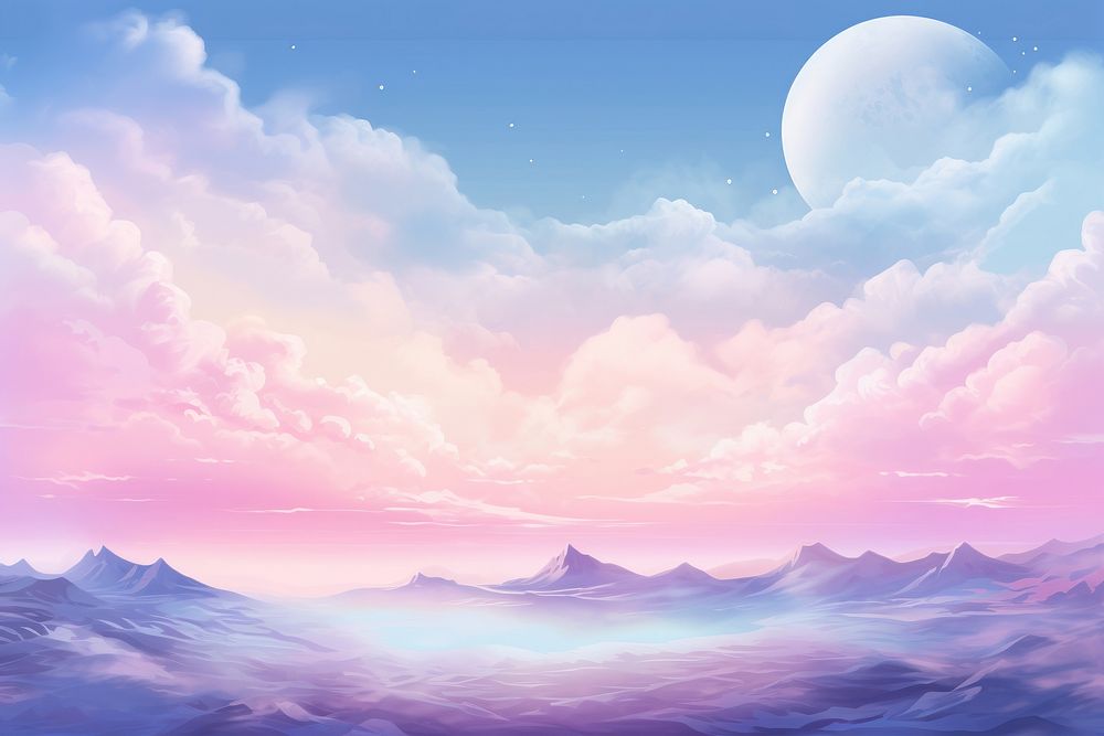  Pastel moon ground landscape backgrounds astronomy. AI generated Image by rawpixel.