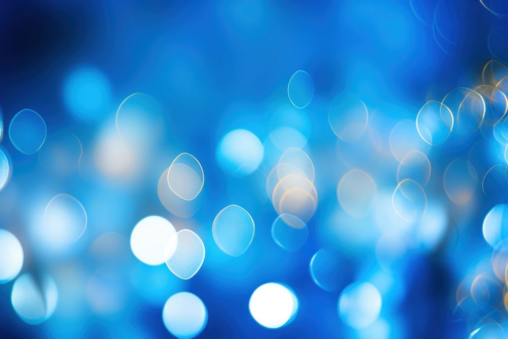  Bokeh light backgrounds night blue. AI generated Image by rawpixel.