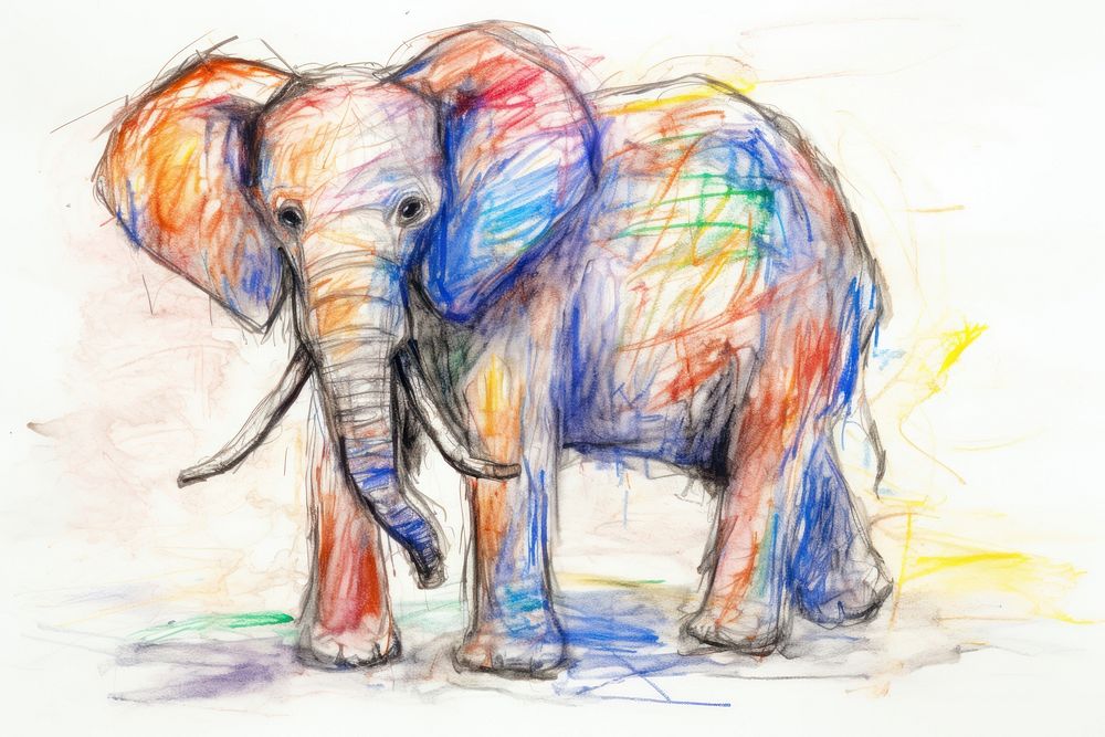  Elephant drawing animal mammal. 