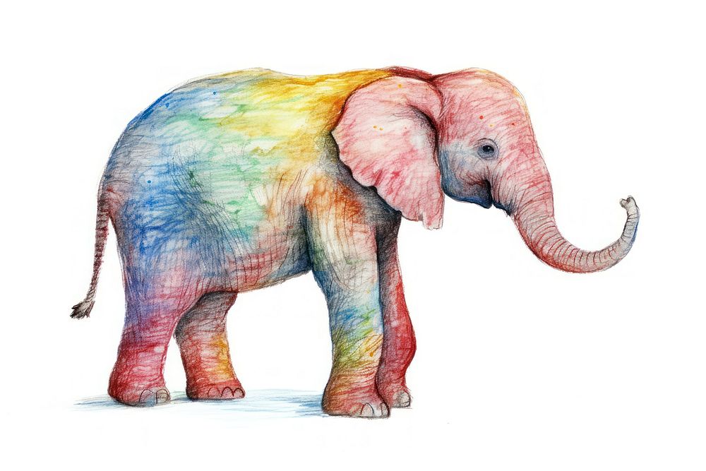  Elephant wildlife drawing animal. AI generated Image by rawpixel.