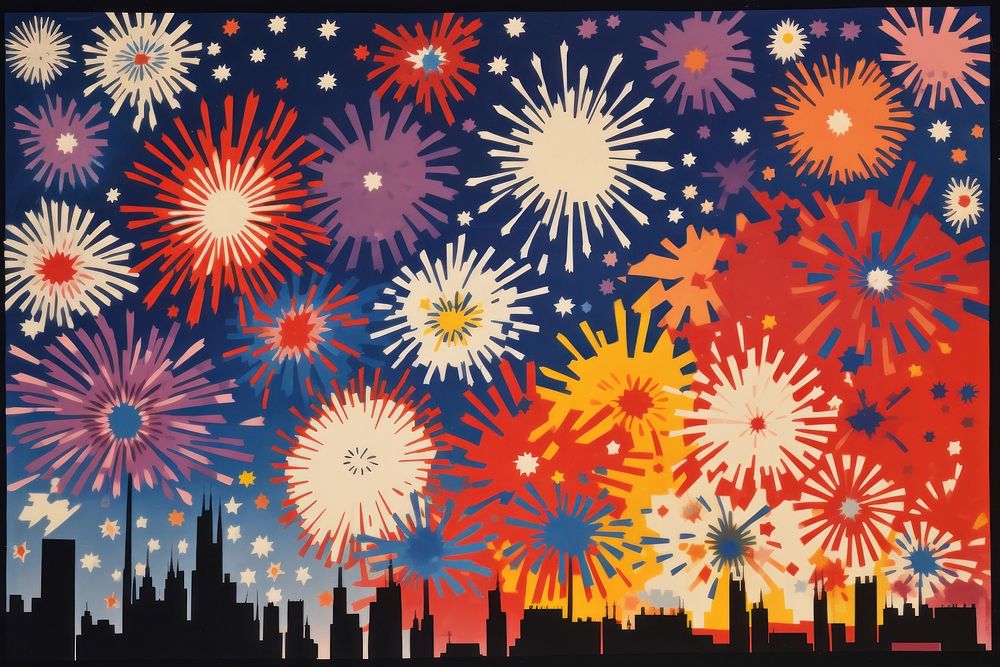 Fireworks painting pattern art. AI generated Image by rawpixel.