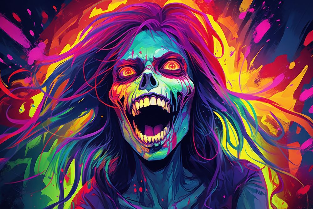 Scream skull art adult representation.