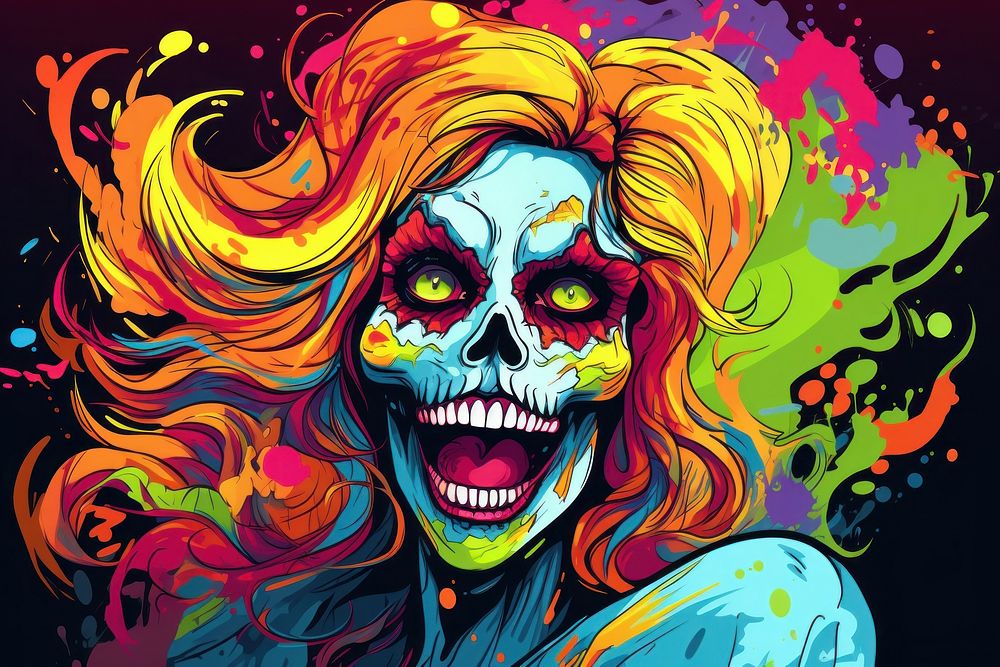 Scream skull art painting adult.