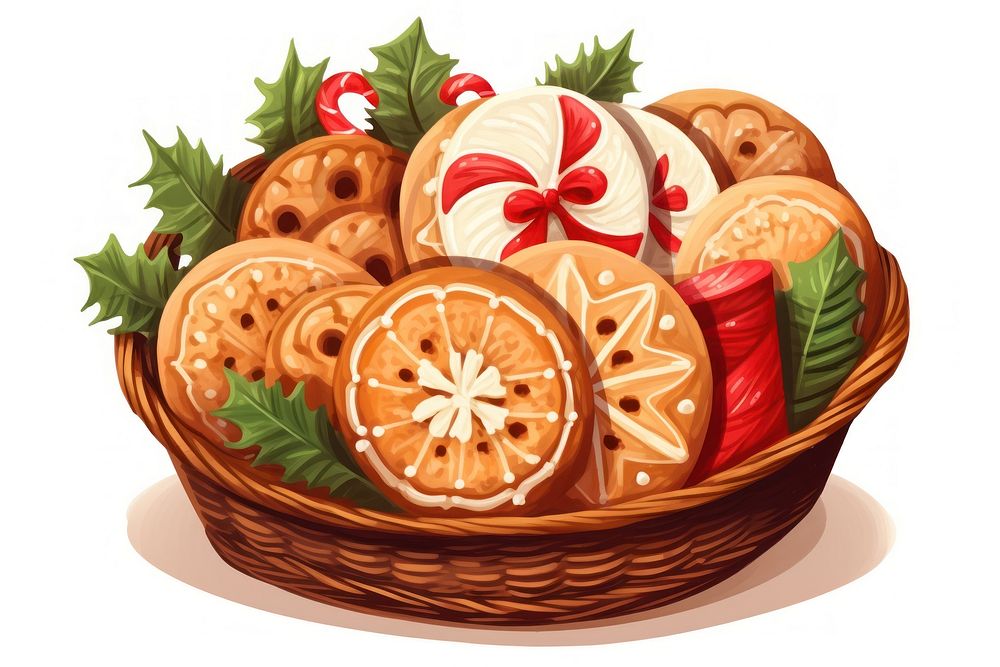 Christmas cookies dessert basket dish.