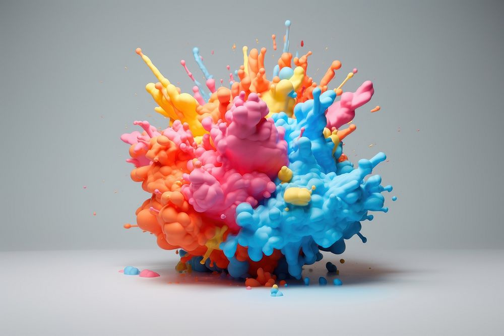 Cute plasticine clay 3d explosion art creativity exploding.