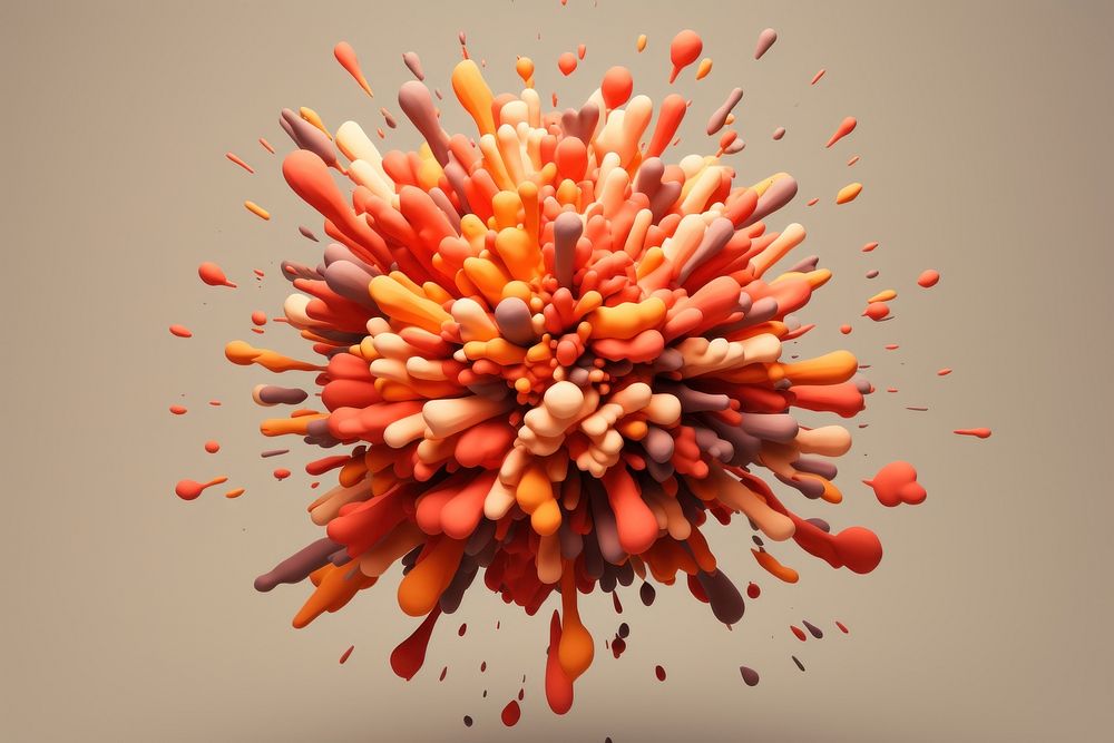 Cute plasticine clay 3d explosion freshness exploding fireworks.