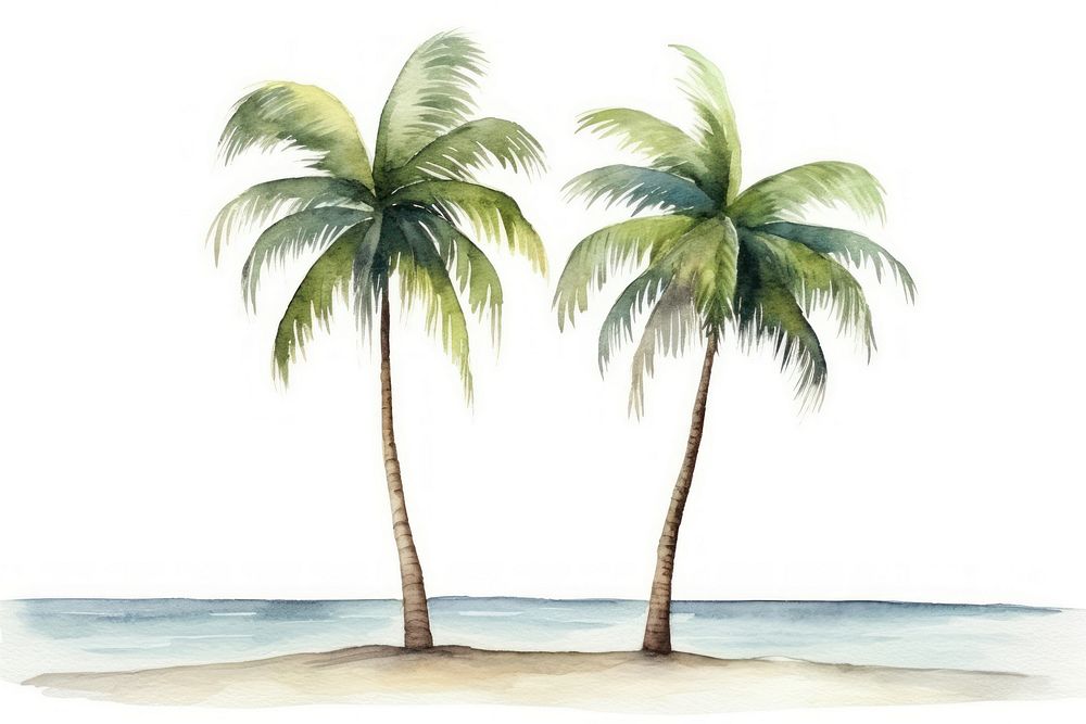 Coconut trees on beach outdoors nature plant.
