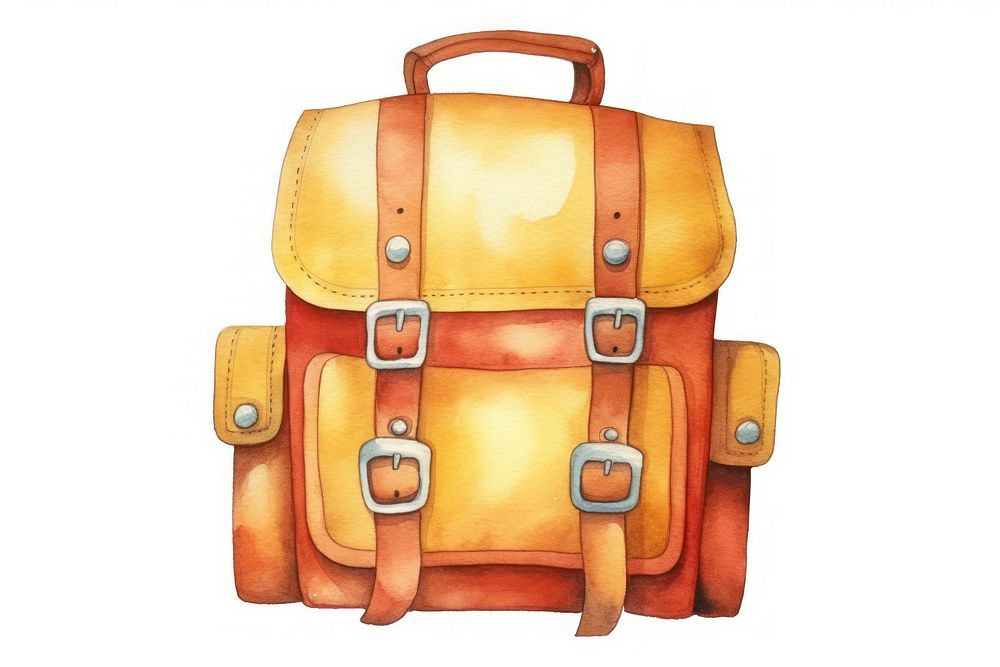 Backpack briefcase handbag white background.