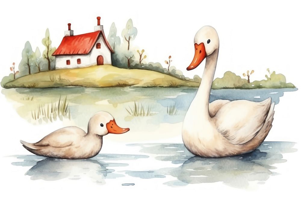 River and goose animal bird swan.