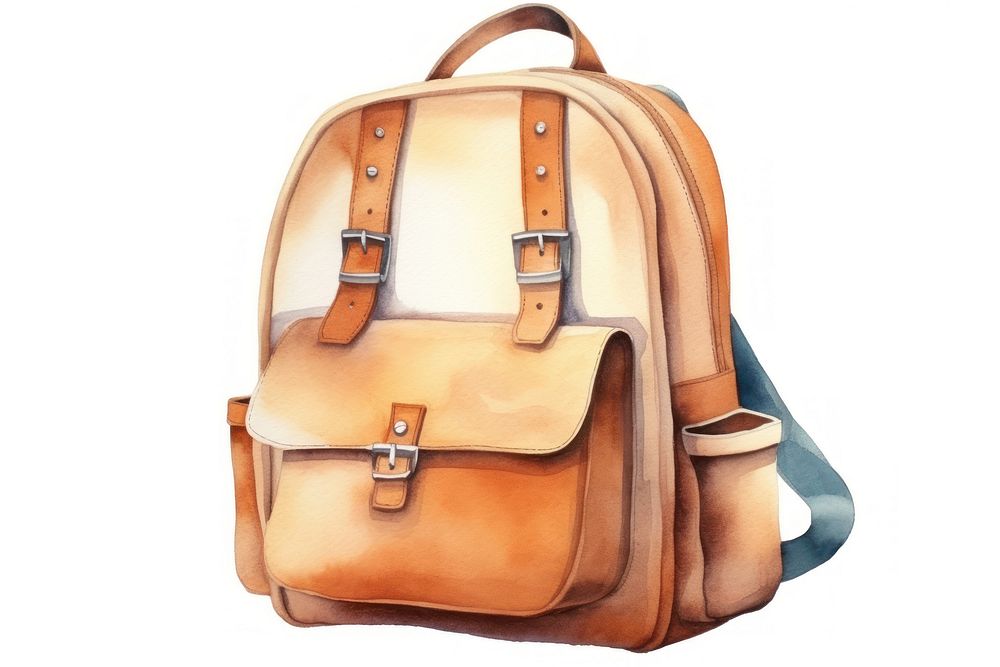 School bag backpack handbag white background.