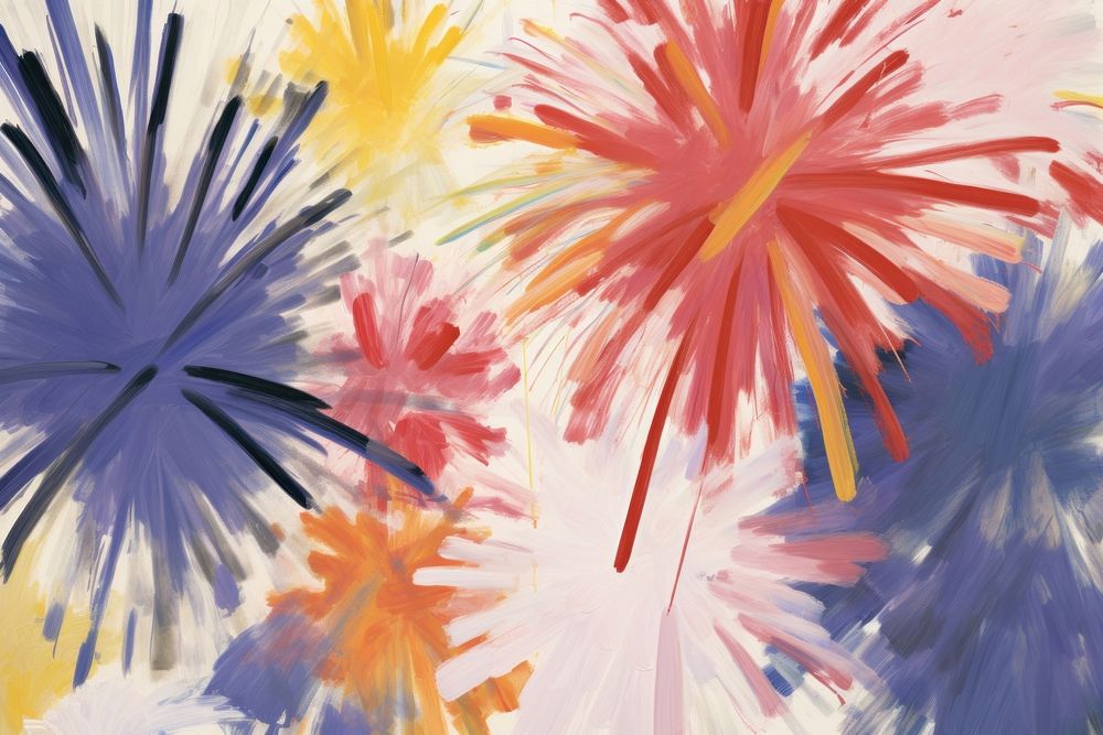 Fireworks backgrounds painting plant. AI generated Image by rawpixel.