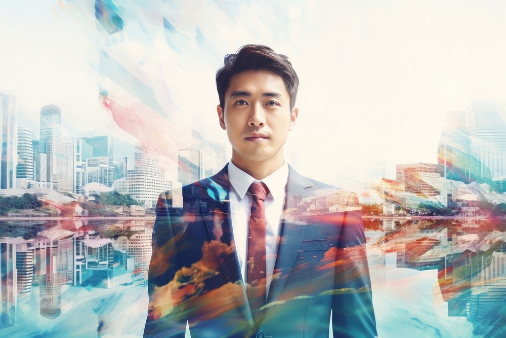  Business man Asia city photography portrait. AI generated Image by rawpixel.