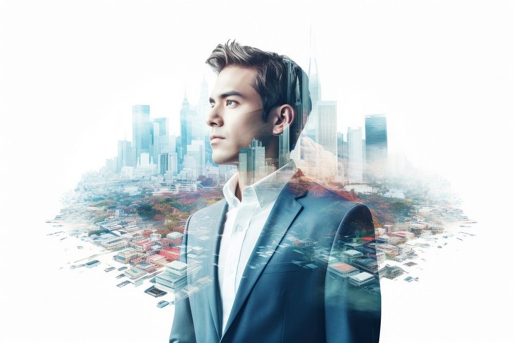  Business man city photography portrait. AI generated Image by rawpixel.