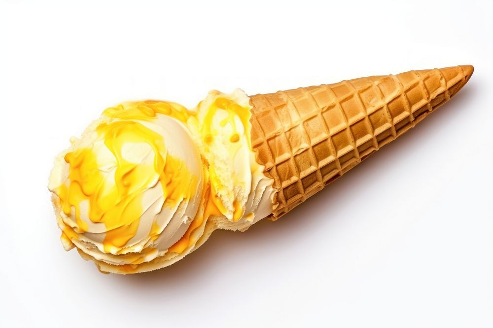 Ice cream Mango dessert food white background. AI generated Image by rawpixel.