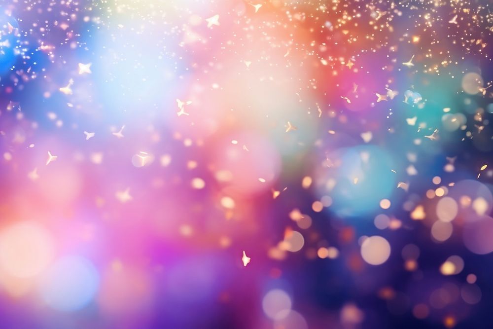 Rainbow colors blurred background with sparkle stars wallpaper backgrounds confetti glitter.