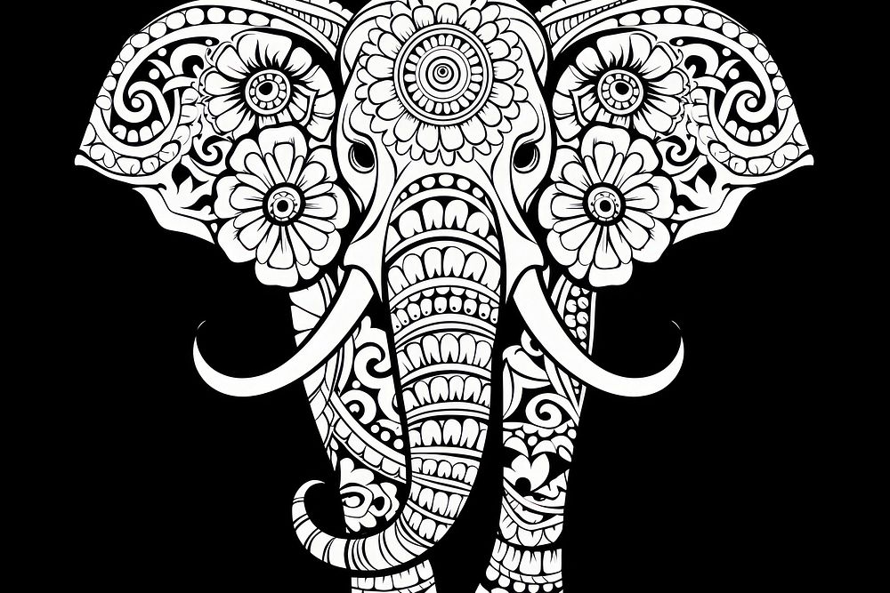Elephant elephant pattern drawing.