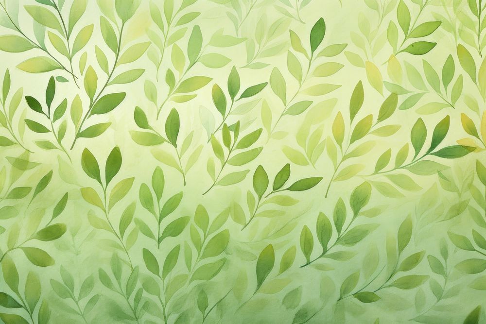 Hand painted leaf watercolor drawing green background backgrounds pattern plant.