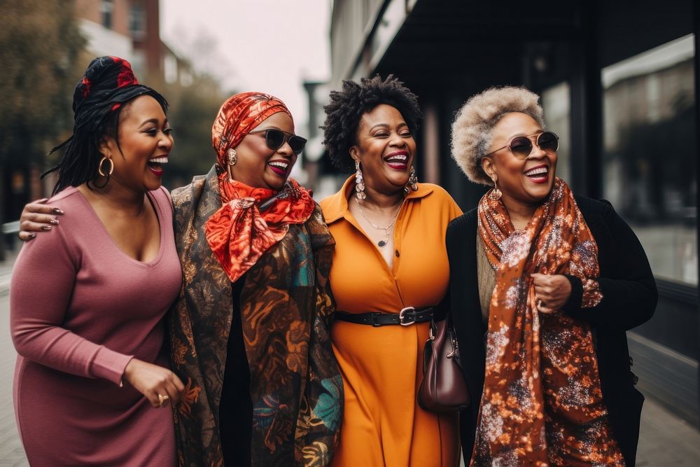 Black women laughing adult happy.
