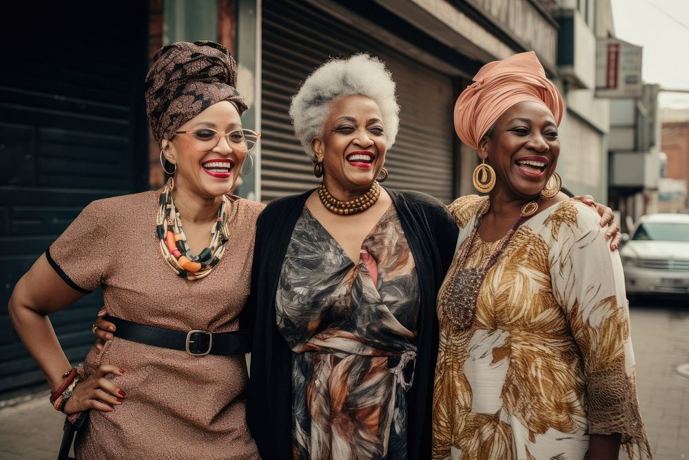 Black women laughing necklace portrait.