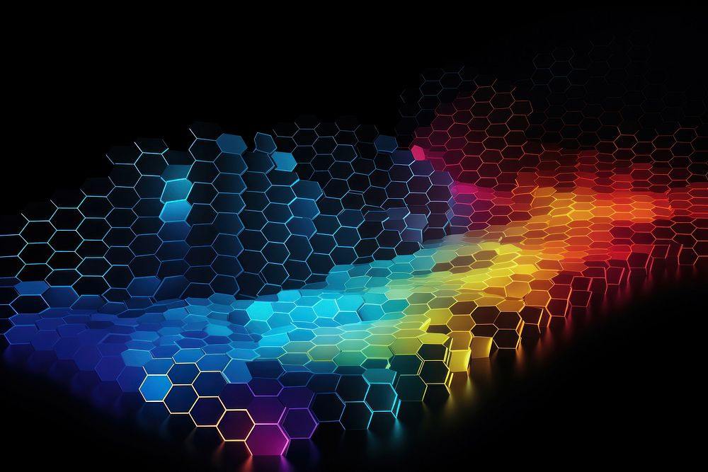 Hexagon wave halftone light backgrounds technology.