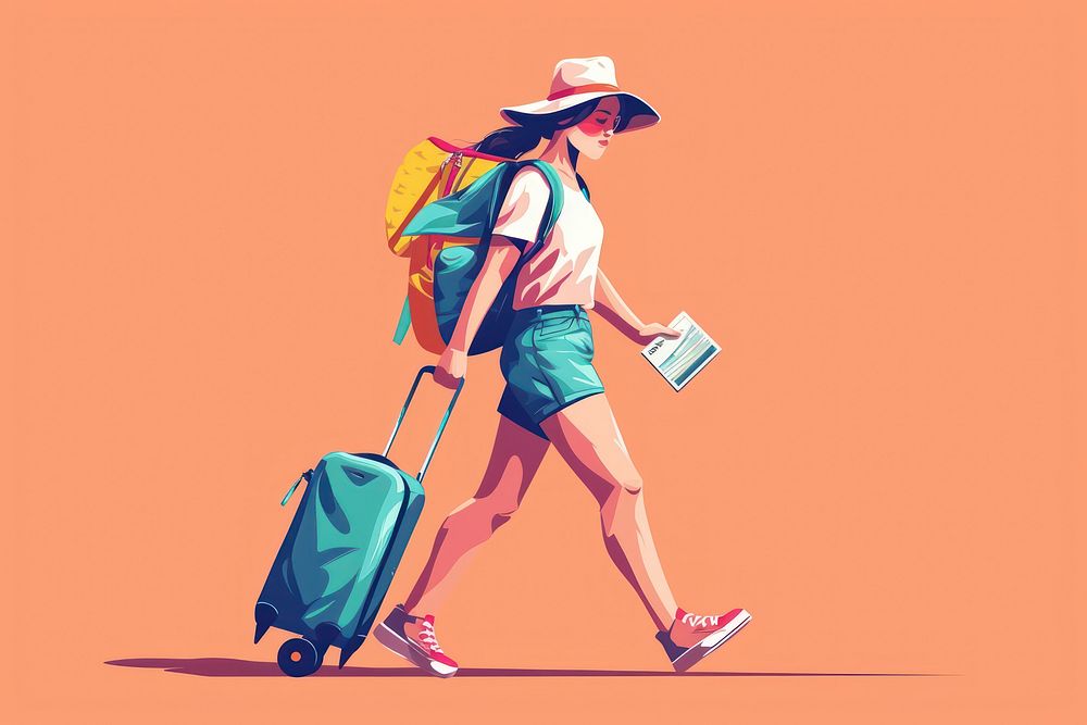 Suitcase walking luggage backpack.