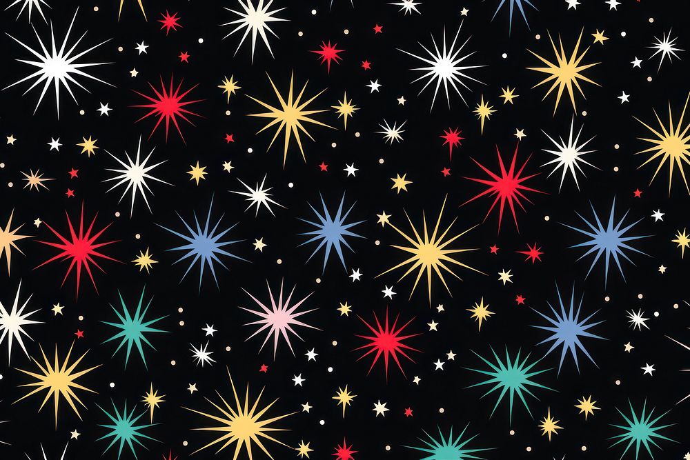Star and fireworks backgrounds pattern night. AI generated Image by rawpixel.