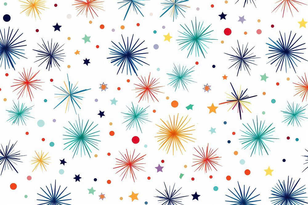 Star and fireworks pattern backgrounds confetti. AI generated Image by rawpixel.